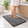 Rounded Thickened Bathroom Floor Mat, Plush Absorbent Bath Rug with