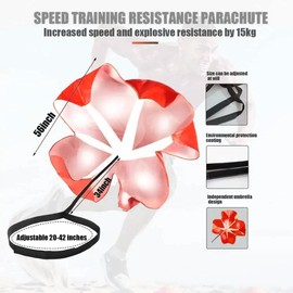 EastyGold Running Speed Chute Resistance Parachute 56 inch Powerchute Umbrella Training Sprint Power Soccer Trainer for Runner, Football, Soccer Drilling