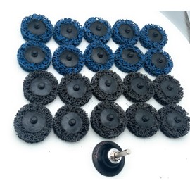 SIGNI Quick Change Poly Strip & Clean Rolok Disc for Rust and Paint Removal on Metal and Wood (2 inch, 10 Black+10 Blue+pad)