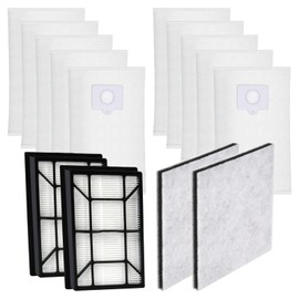 Filter Bags Accessories Kit for Kenmore Elite 21814 & 700 Series 81714 Canister Vacuum Cleaner Replacement Parts (10 Dust Bags Type Q/C 53292 + 2 HEPA Filter 53296 + 2 Motor Filter 81002)