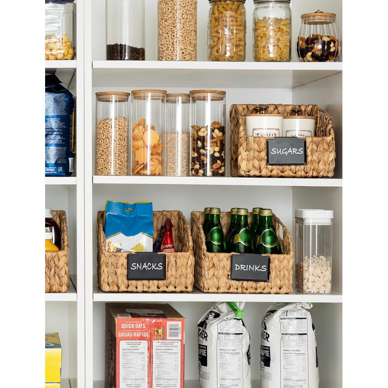 StorageWorks Pantry Baskets for Organizing, Wicker Basket with Built-in Handles,