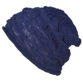 [カジュアルボックス] ニット帽 TUYU コットン メッシュ ルーズワッチ 男女兼用 フリーサイズ ブラック