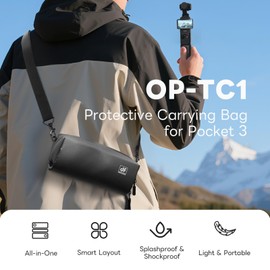 DFCINE OP-TC1 Protective Carrying Case for DJI Osmo Pocket 3 & Pocket 2, Multi-Function Splashproof Shockproof Storage Bag with Smart Layout, Soft Velvet Lining, Handbag/Shoulder/Crossbody