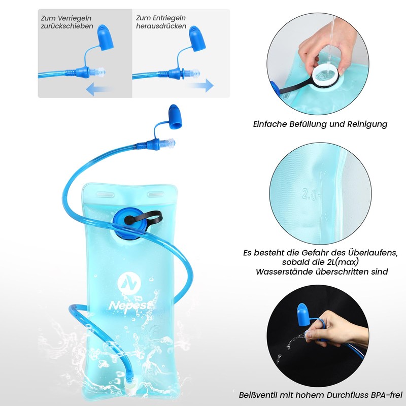 Nepest Hydration Backpack 8L - Bicycle Backpack & Ski Backpack