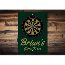 Dart Board Sign, Dart Room Sign, Dart Lover Sign, Man Cave Decor, Darts Decor, Game Room Sign, Game Room Aluminum Decor - 8" x 12"