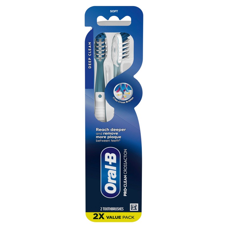 Oral-B Pro Health CrossAction Plaque Removal toothbrushes, 2 Count Toothbrush