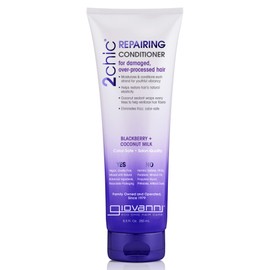 GIOVANNI 2chic Ultra-Repairing Conditioner - For Damaged, Over-Processed Hair, Helps Restore Hair's Natural Elasticity, Blackberry & Coconut Milk, Argan, Keratin, Shea Butter, Color Safe - 8.25 oz Each