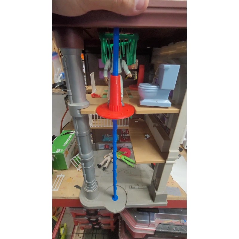 Kenner REPLACEMENT Fire Pole & Base - Spins - 3D