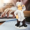 French Chef Figurine 30x14x11cm Resin Funny Chef Sculpture Kitchen Restaurant