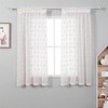 MYSKY HOME Curtains with Ruffle Tape, Short Voile Curtains for