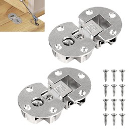 SUPAWAY Pack of 2 Flap Hinges Semicircular, 90 Degree Rotation Axis, Lid Hinge 3D Adjustable 35 mm Furniture Hinge Flap Fitting, Furniture Hinges for Wooden Flaps, Kitchen Cabinet, Wardrobe