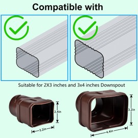 POLARDAYS 7ft Long Gutter Downspout Extensions, Outer Diameter 3" Downspout Extender for Rainwater Drainage, Flexible Drainage Pipe Suitable for 2"×3" and 3"×4" Downspout (Brown-1-Pack)