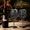 Lifecapido Stainless Steel Wine Glasses Set of 2, 18oz Etched
