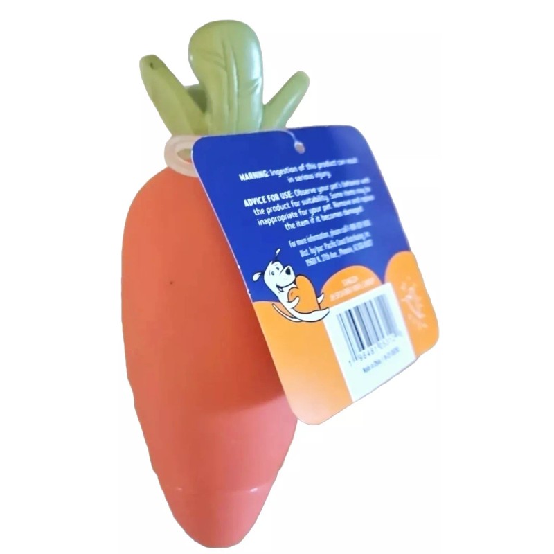Joyhound Crazy Comfy Carrot Vinyl Small Dog Toy w/ Squeaker