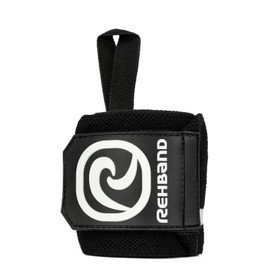 Rehband Wrist Bandages, 1 Pair, Wrist Support for Strength Training, 45 cm, Comfortable and Stabilising Wrist Support, Colour: Black, Size: One Size