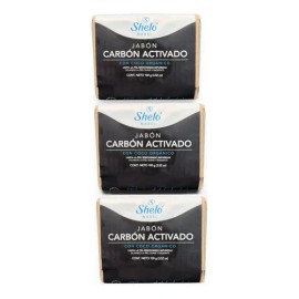 Jabón Barra Sheló Nabel Carbón Activado 100g Pack 3                                                                                                   