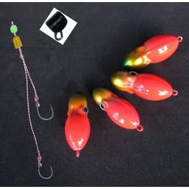Village Zakka Tylaba Tungsten Squid Shape Explosive TG 2.1 oz (60 g) (80 g) Each 2 Pieces Orange & Gold & Green + Dedicated Hooks, 2 Different No. No