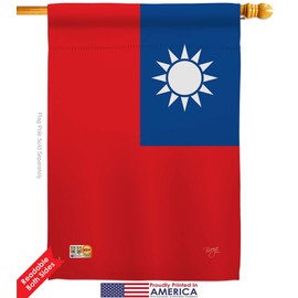 Breeze Decor H108231 Taiwan World Nationality Decorative Vertical House Flag, 28" x 40", Multicolor