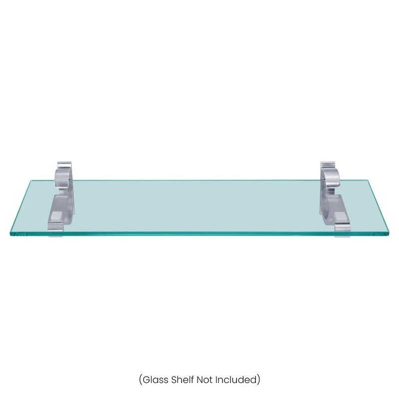 Dulles Glass Floating Shelf Brackets, Designer Heavy Duty, Chrome, for