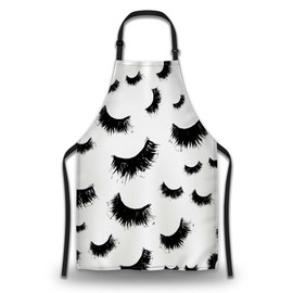Olikked Kitchen Aprons for Women False Eyelashes Art Sketch Chef Apron for Women for Cooking Restaurant BBQ Painting Crafting Gardening 27” (W) x 31” (H), Waterproof Aprons