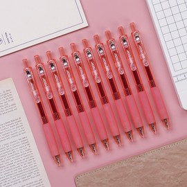 WRITECH Retractable Gel Ink Pens: 0.7mm Medium Point Red-Ink Color Pen for Journaling Smooth Writing Fine Tip Quick-dry Ink No Bleed Set 10ct