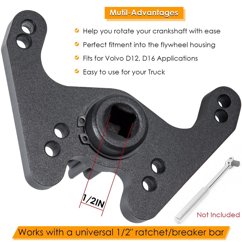 Crank/Flywheel Crankshaft Turning/Barring Tool for Volvo D12, D16 1998-2007 Engines