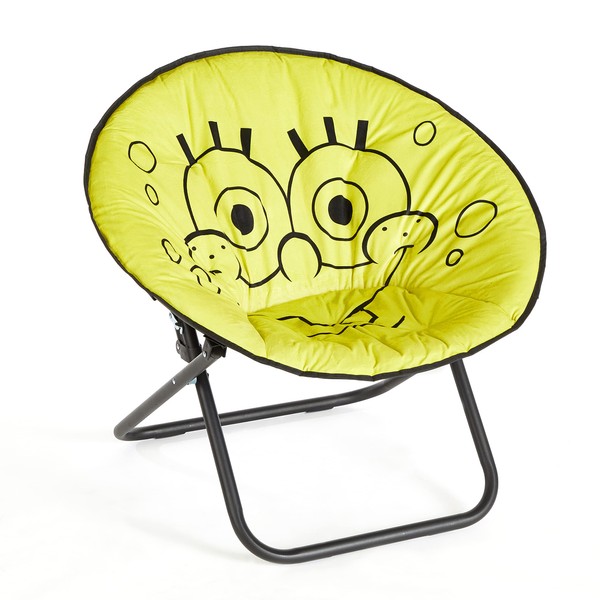 Idea Nuova Spongebob Squarepants Foldable Saucer™ Chair with Metal Frame for Kids/Teens/Adults