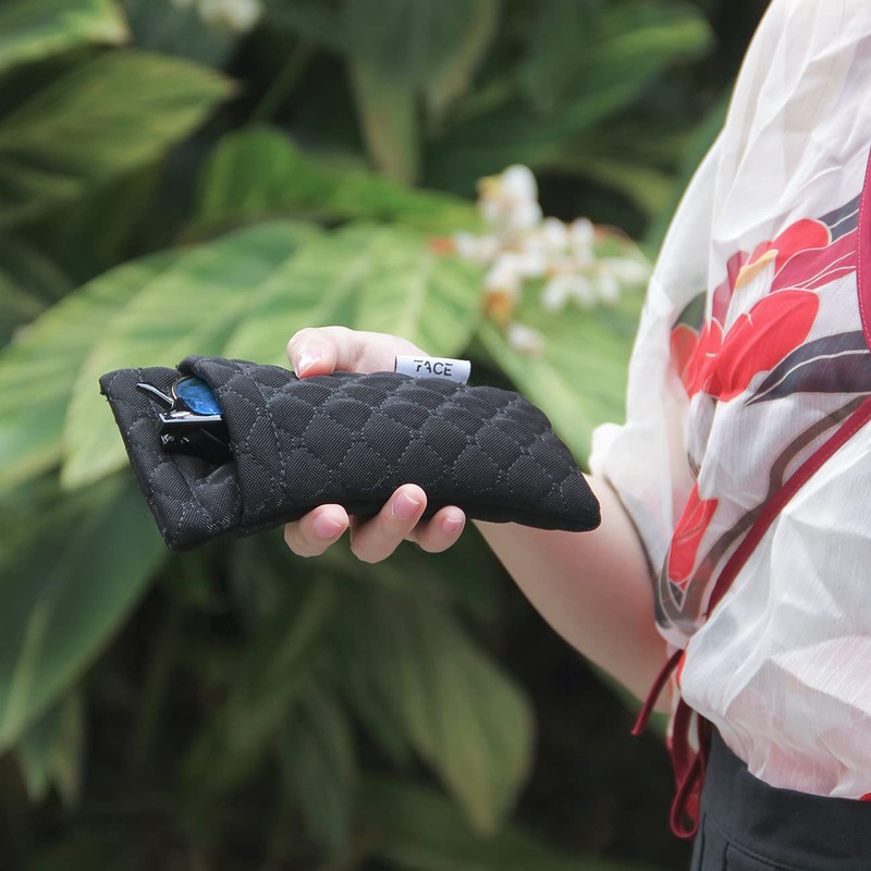 Face Shadow Double Glasses Case Soft Sunglasses Case Squeeze Top