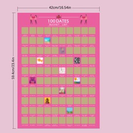 Funvalley Surperfect 100 Dating Scrape Off Posters, Date List Date Night Gifts for Couples Date Ideas for Anniversary, Valentine's Day(16.5 × 23.4Inch)