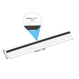 PATIKIL DIP Pin Header Single Row 40P 14mm Length Copper Plated for PCB Pack of 10