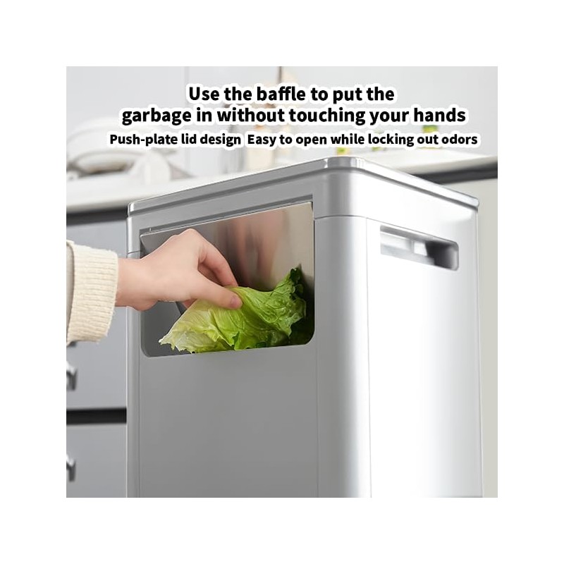 WanWanKa Tall Skinny Trash Can with Lid,Lagre Tall Slim 6