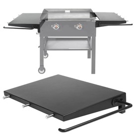 2PCS Foldable Griddle Side Shelf Kits for Blackstone 28" Griddle Side Table with Paper Towel Holder 4 Utensil Hooks, Griddle Caddy for BBQ Accessories Grill Extra Shelf Ideal for Outdoor Cooking