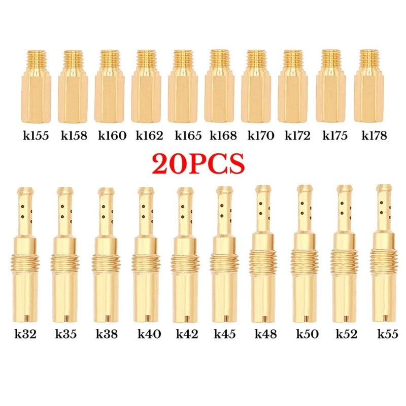Partscollect 20pcs Carburetor Main Jet Slow Pilot Jet Kit Set