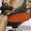 Stiff Boar Bristle Beard Brush with Pear Wood Handle Promotes