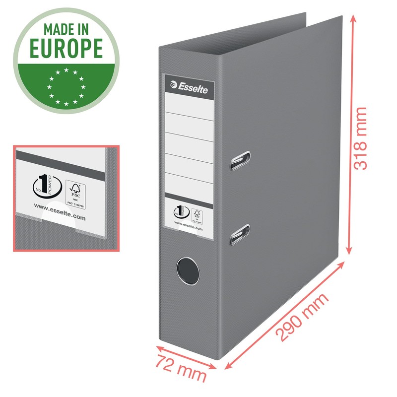 Esselte No.1 Lever Arch File, 500 Sheet Capacity, 75mm Spine,