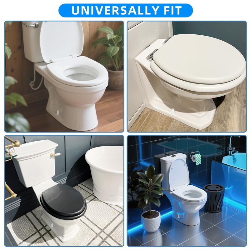 Toilet Bolt Covers Decorative, No Screw Cutting Required,Push-to-Install Universal Toilet