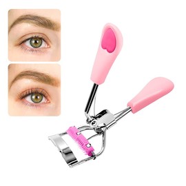 Eyelash Curler Stainless Steel with Brush Mascara Muffle False Eyelashes Accessory Best Professional Tool for Lashes Curls Pinkiou