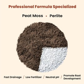 THE NEXT GARDENER.COM Succulent Cactus Potting Soil Mix (4 qt), All-Purpose Garden Soil for Indoor Outdoor Plants, Quick Drain Houseplant Orchid Bonsai Soil, Ready-to-Use Perlite Soil, Resealable Bag Design