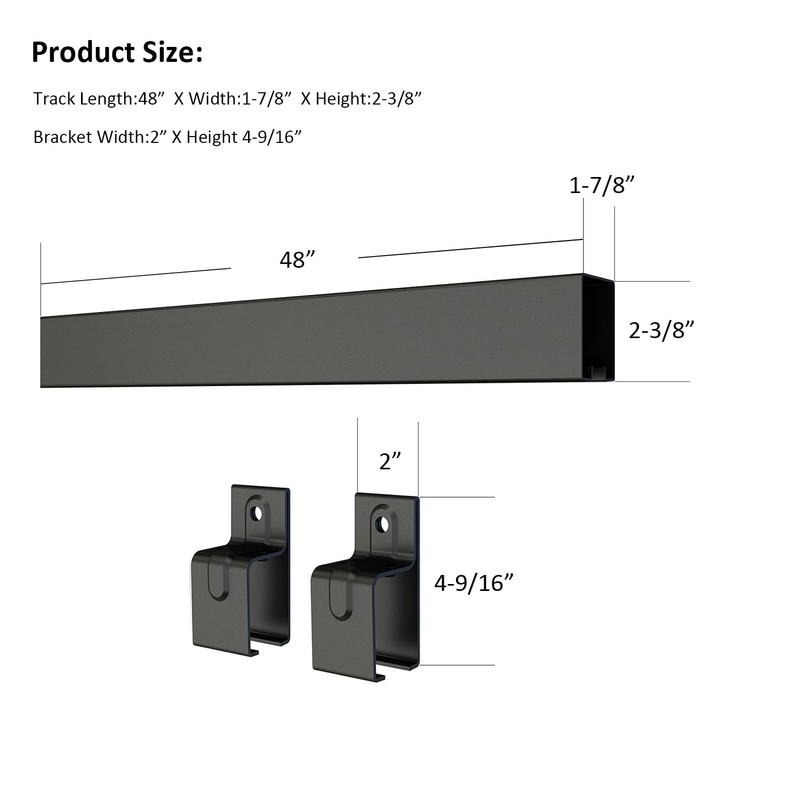 HARDJULAN 4FT Heavy-Duty Box Rail with 2 X Bracket, 450