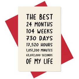 Alzombi 2nd Anniversary Card, Sweet Second Anniversary Card for Him or Her, The Best 2 Years of My Life