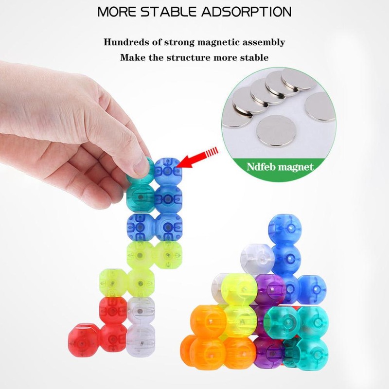 Magnetic Balls Building Blocks DIY Magnetic Sphere Balls with 54Pcs