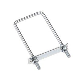 TA-VIGOR 4 sets M8 Square U-Bolts, 60mm Inner Width 150mm Length Steel U-Bolts with Nut, Plate, Washer for Attaching Piping Conduit Cable Tube Brackets Boat Trailer