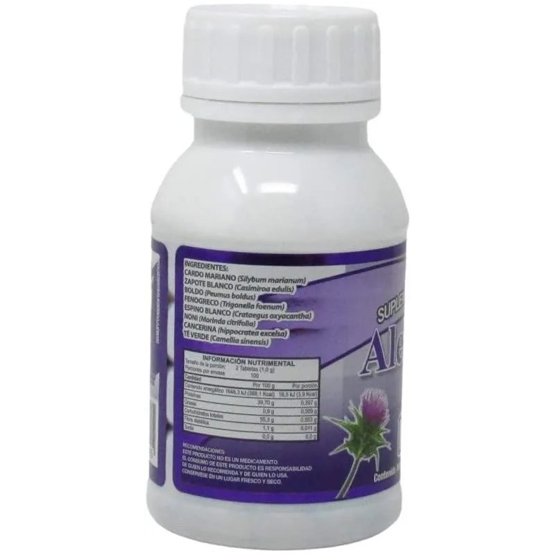 Cardo Mariano Alexyessy Natural 200 Tabletas 500mg Sabor Sin Sabor