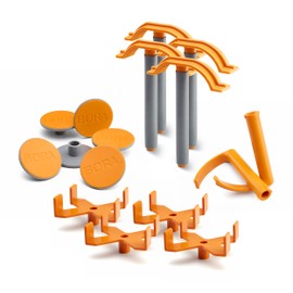 BORA Centipede Panel Cutting Accessory Kit – 4 X-Cups, 4 Quick Clamps, 6 Non-Slips, 2 Hooks, Fits All Centipede Work Stands - Work Bench Accessories for Sawhorse Folding Table Applications CAK2017