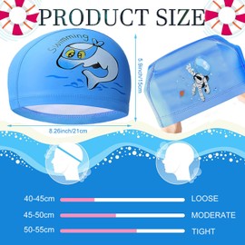 Swimming Cap, 3 Pieces Comfortable Cartoon Swimming Cap Kids, Durable Swim Cap Kids, PU Waterproof Kids Swimming Cap Swim Cap for Aged 2-12 Boys Girls Long and Short Hair