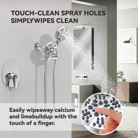 ELLO&ALLO Shower Faucet Set with LED, Single Handle Shower Faucet Combo Set, Chrome (Valve Included)