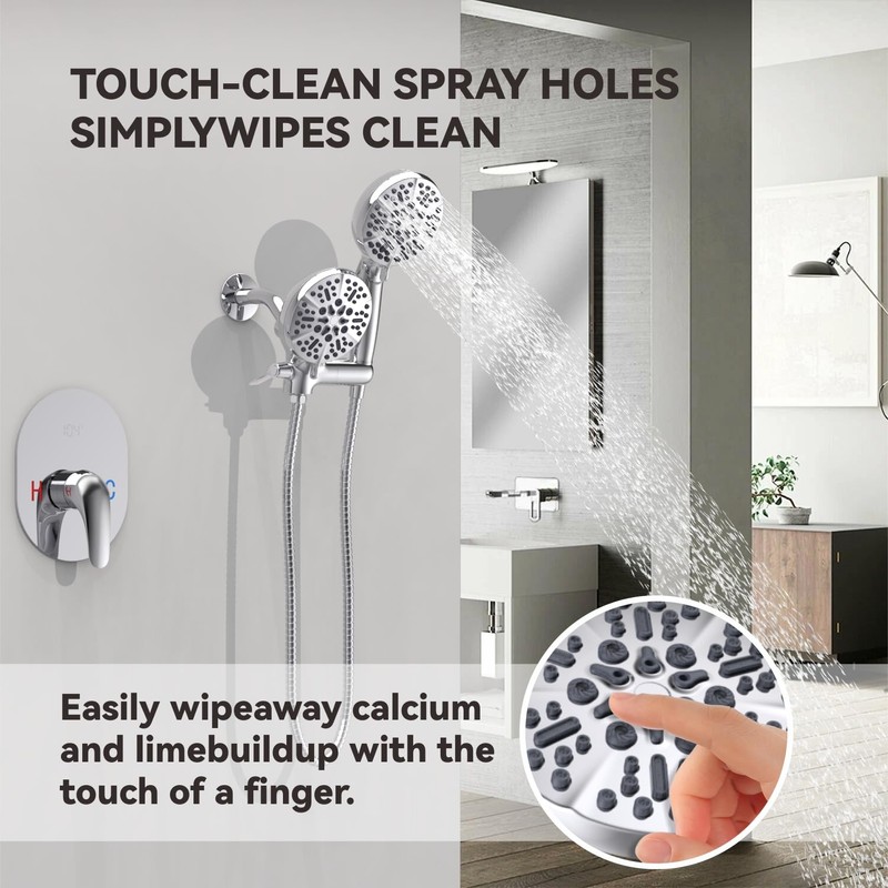 ELLO&ALLO Shower Faucet Set with LED, Single Handle Shower Faucet
