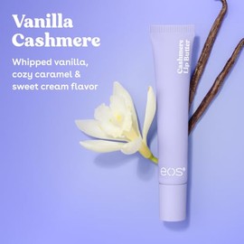 eos Mantequilla de labios de cachemira – Cachemira de vainilla, péptidos voluminizadores, suavizante, mantequilla de labios eos, mantequilla de karité
