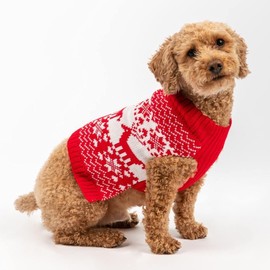 famjamjams Matching Pet & Owner Sweaters - 100% Acrylic Pet Parent Dog Twinning Ugly Holiday Sweater - Classic Christmas, Dog 2XL, Back Length 23" - Add Human Matching Sweaters to Cart Separately