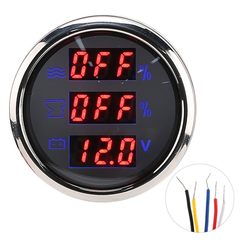 52MM/2in 3‑In‑1 Water Level Meter Sewage Gauge Voltage Instrument 0‑190Ω